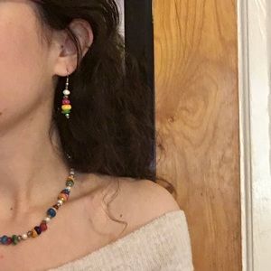 Jewelry set! Rainbow necklace/earrings